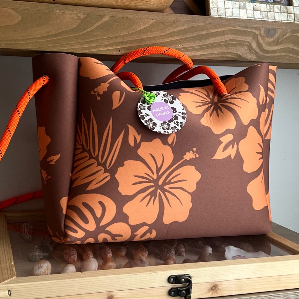 Floral Women's Bag in Brown and Orange